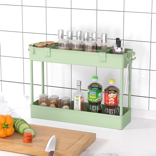 SPACELEAD Slim Storage Cart 4 Tier, Rolling Utility Cart for Bathroom & Kitchen, White Q18019