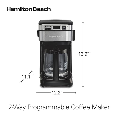 Hamilton Beach Programmable Drip Coffee Maker, 12 Cups, Black M834573