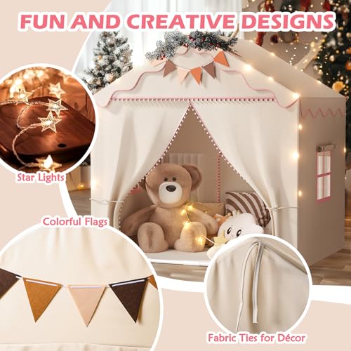 Treestone Play Tent for Kids with Padded Mat and Light, Indoor & Outdoor Playhouse F222