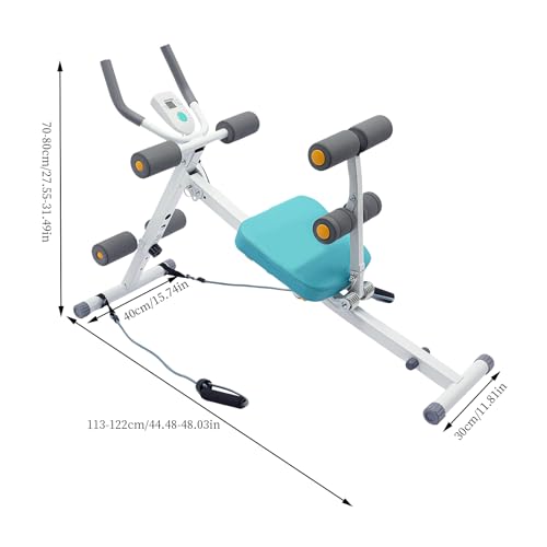 Foldable Ab Cruncher Workout Bench with LCD Display for Home Gym J2736
