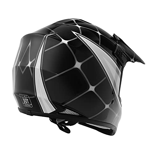 SLMOTO Dot Youth Kids Motocross Offroad Helmet with Goggles and Gloves Blue Skull D851858