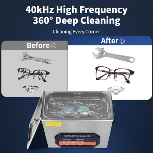 Ultrasonic Cleaner 2L with Heater & Timer, 40kHz SUS 304 Stainless Steel K9648