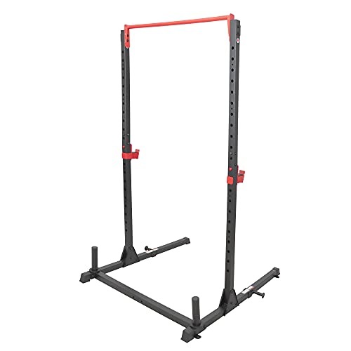 Sunny Health & Fitness Power Cage and Squat Rack with J-Hooks and Pull Up Bar O409748