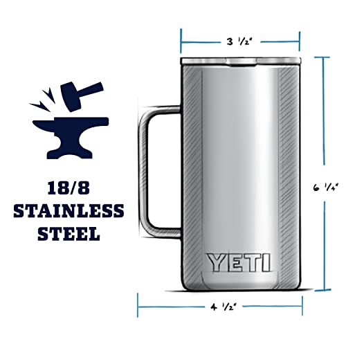 YETI Rambler 24 oz Mug, Stainless Steel, Vacuum Insulated N160