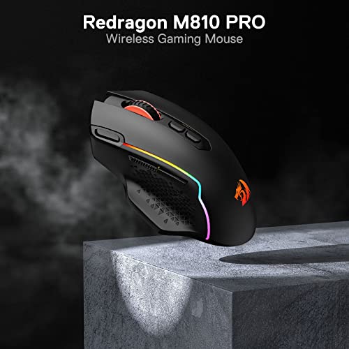 Redragon M810 Pro Wireless Gaming Mouse, 10000 DPI, RGB Backlit K36063