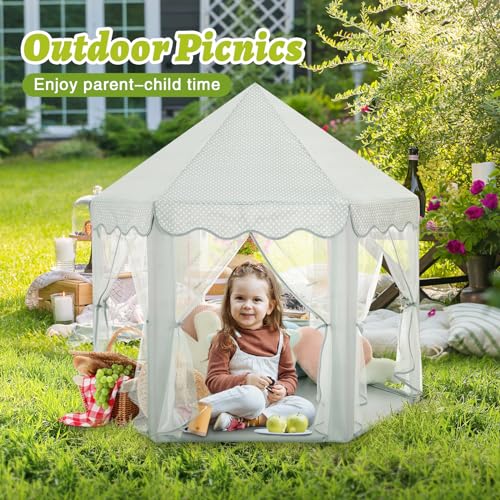 Monobeach Princess Tent Girls Large Playhouse with Star Lights L847553