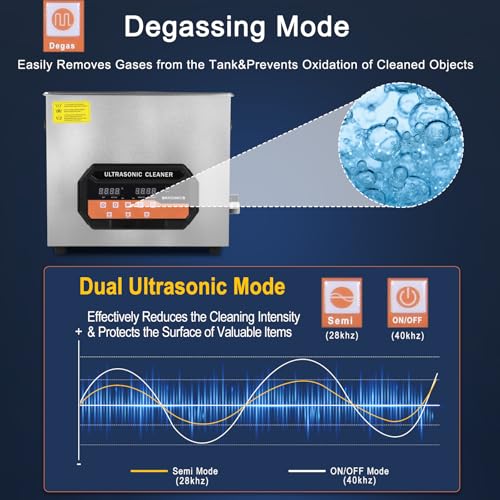 Ultrasonic Cleaner 2L with Heater & Timer, 40kHz SUS 304 Stainless Steel K9648