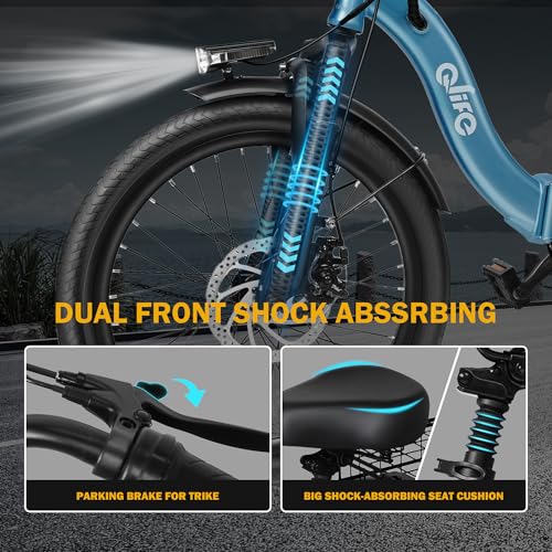 Triker Electric Bike Folding Trike Ebike, 750W Motor, 468Wh Battery, Step-Thru 3 Wheel Tricycle for Adults X7056