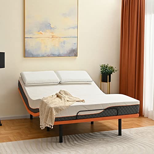 Split King Adjustable Bed Frame with Hybrid Mattress, Zero Gravity, Massage R919726