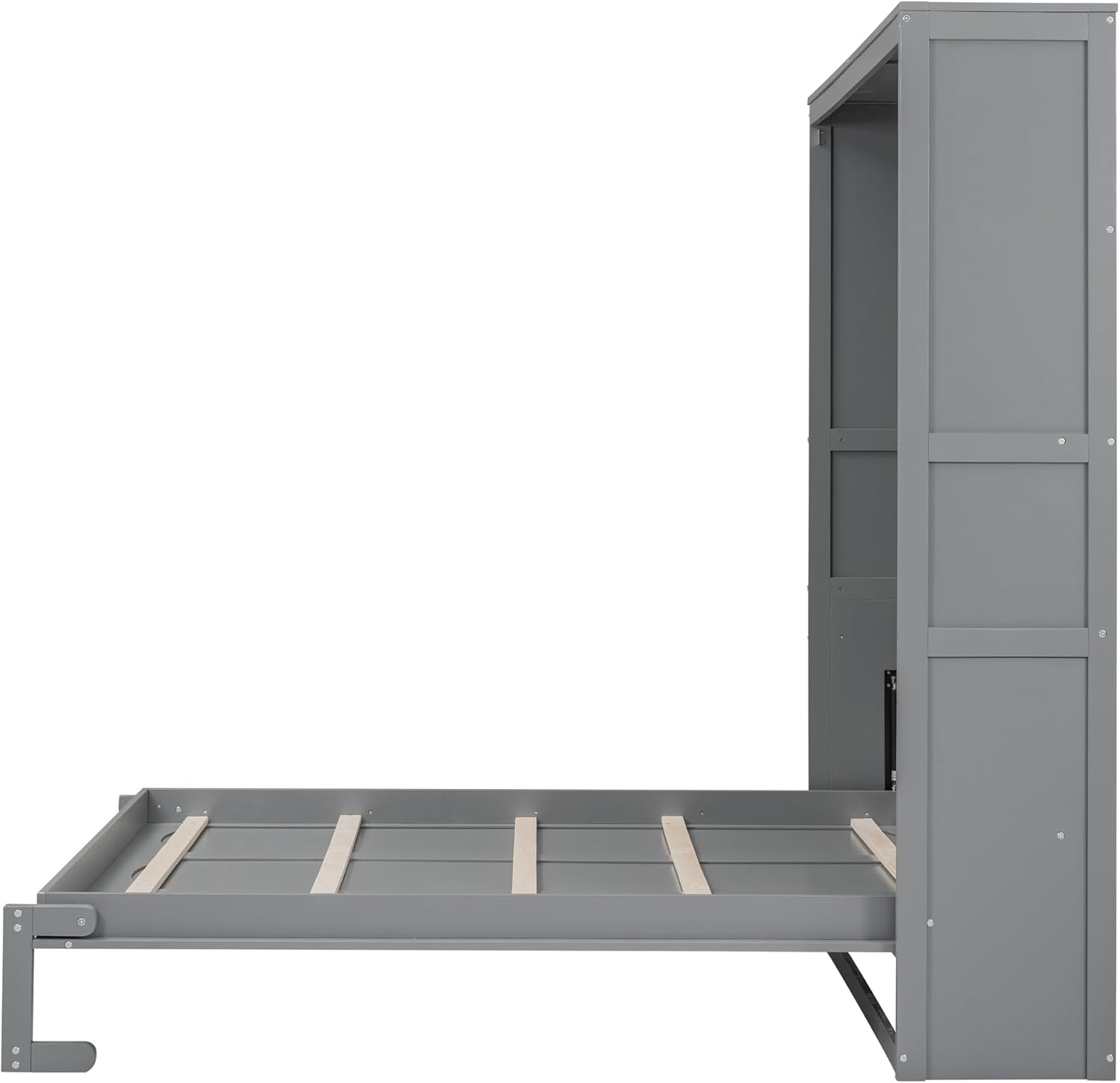Queen Size Murphy Bed with Shelves, Grey B560