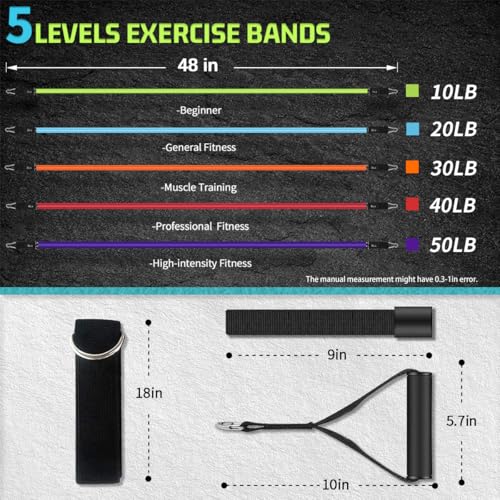 VEICK Resistance Bands with Handles for Home Workout O75059