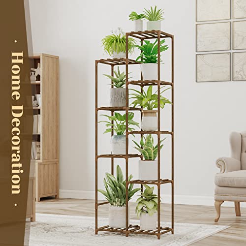 Bamworld Plant Stand Indoor Outdoor Wood Plant Rack 3 Tier Ladder D51744