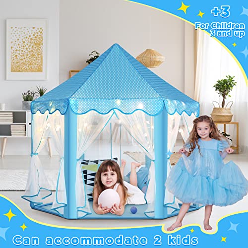Monobeach Princess Tent Girls Large Playhouse with Star Lights L847553