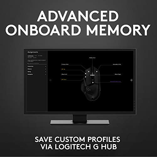 Logitech G502 HERO Wired Gaming Mouse with RGB and Adjustable Weights R1222
