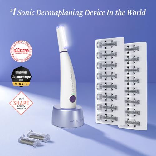 Michael Todd Beauty Sonicsmooth Pro+ Dermaplane Razor for Women with LED Light Q15895