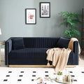 Contemporary Vertical Channel Tufted Velvet Sofa, 3 Seater Couch Sofa, Sectional Sofa with 2 Pillows, Accent Love Seats for Small Spaces, for Living Room,Office,Apartment,Studio,Beige