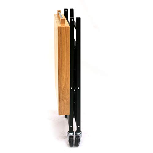 Origami Folding Kitchen Cart on Wheels, 3-Tier Rolling Cart Z2164