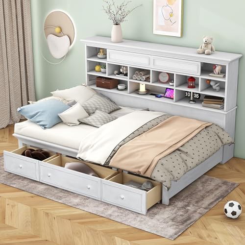 LZ LEISURE ZONE Twin Size Upholstered Daybed with Trundle, Black X734336