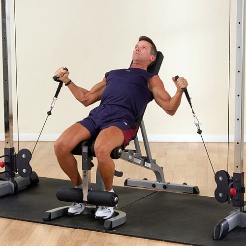 Body-Solid GDCC250B Cable Crossover Machine for Home Gym, Dual Weight Stack, Black E4559