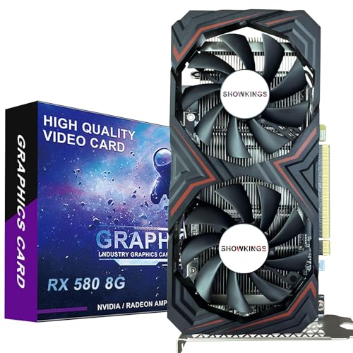 Radeon RX 580 8GB Graphics Card, 256Bit 2048SP GDDR5 AMD Video Card for Pc Gaming, DP HDMI DVI-Output, PCI Express 3.0 with Dual Fan for Office and Gaming