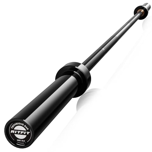 RITFIT Olympic Barbell 4ft/4.8ft/6ft - 2 Inch Weight Bar for Strength Training, Weightlifting, Squat, Deadlift, Bench Press, Curl, Overhead Press - 350lbs/500lbs Capacity