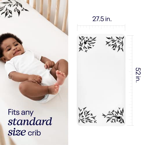 Nanit Smart Sheets for Nanit Cameras, 100% Cotton Fitted Crib Sheets, Pebble Grey, 2 Count C32808