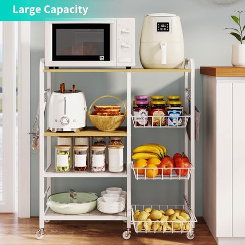HapiRm Rolling Kitchen Microwave Cart with Pull-Out Baskets X64290