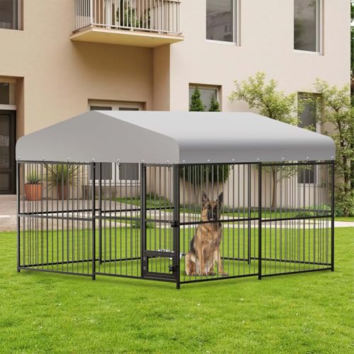 10x10x6 FT Outdoor Dog Kennel with UV-Resistant Roof and Lock L249