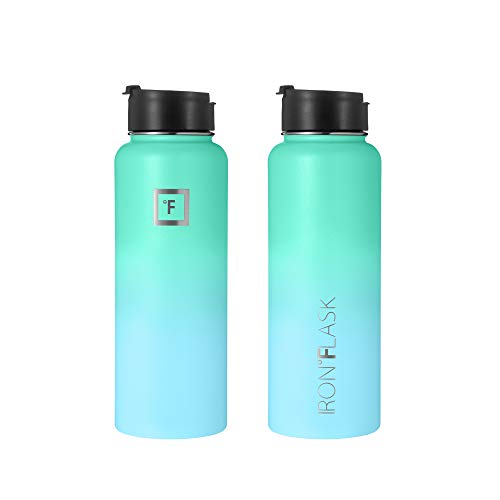 IRON °FLASK Stainless Steel Insulated Water Bottle with 3 Lids, 40 oz U19688