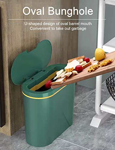 Motion Sensor Trash Can with Lid, 4.2 Gallon, Green F1103