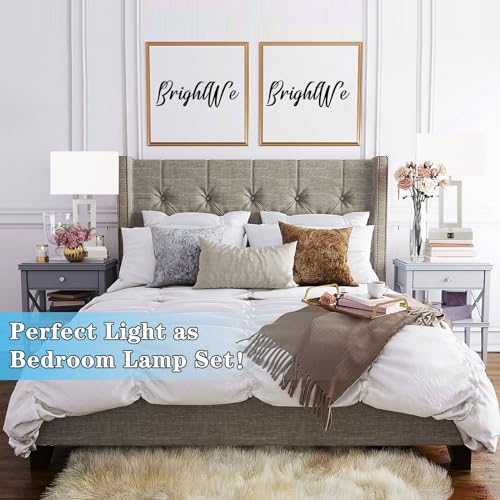 22" Touch Control Table Lamps with USB Ports, Dimmable, Gold & White V1178
