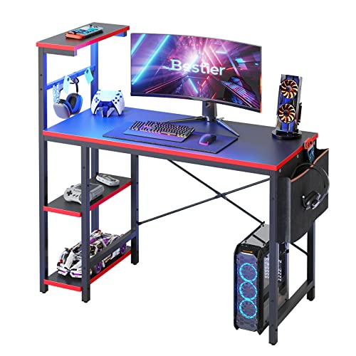 Bestier Gaming Desk with LED Lights, 51.3 Inch Computer Desk Q970