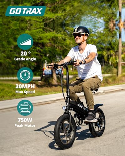 Gotrax S3 Electric Bike, 750W Peak Motor, 25 Miles Range, Folding Fat Tire E-Bike B18421