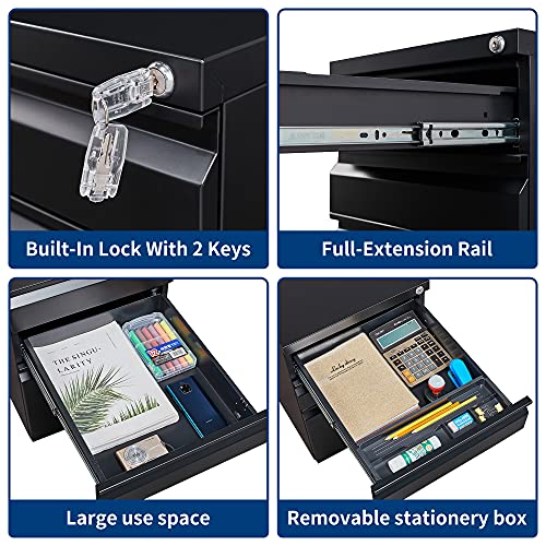2 Drawer Vertical File Cabinet with Lock for Letter Size, Steel Office Storage Y50014