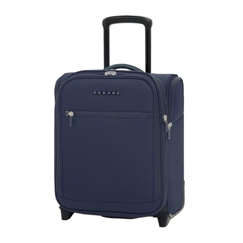 Verage Under Seat Luggage with Wheels, Softside Spinner Carry On, Navy 14-Inch A51804