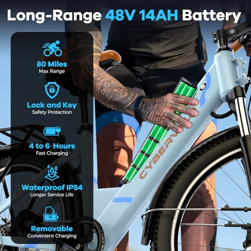 DriftGod 26" Electric Bike for Adults, 1000W Motor, 48V Removable Battery B544