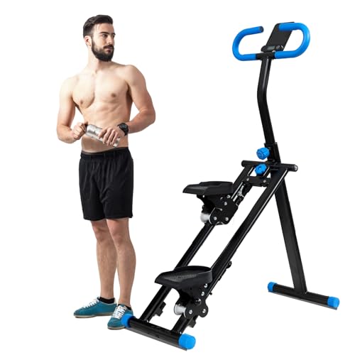 Folding Stair Stepper for Home Gym, Adjustable Handlebar & Pedals, 300LBS Load C3013