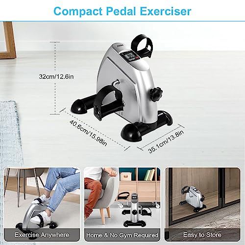 Mini Exercise Bike, AGM Under Desk Pedal Exerciser with LCD Display F9243