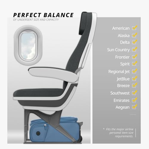 Verage Under Seat Luggage with Wheels, Softside Spinner Carry On, Navy 14-Inch A51804