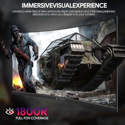 CRUA 30Inch Ultrawide Curved Monitor, 21:9 WFHD 2560x1080P, 100Hz, VA Panel, Black Y8772