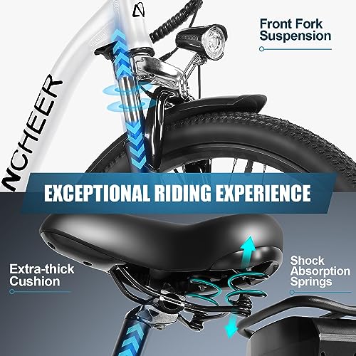 ANCHEER Electric Bike for Adults, 48V 500Wh, 60 Miles, Removable Battery, 26" Commuter W45275