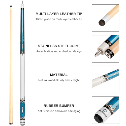 Pool Cue Stick 58 inch with Fiber Leather Tip J1025