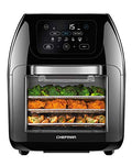 CHEFMAN Multifunctional Digital Air Fryer+ Rotisserie, Dehydrator, Convection Oven, 17 Touch Screen Presets Fry, Roast, Dehydrate, Bake, XL 10L Family Size, Auto Shutoff, Large Easy-View Window, Black