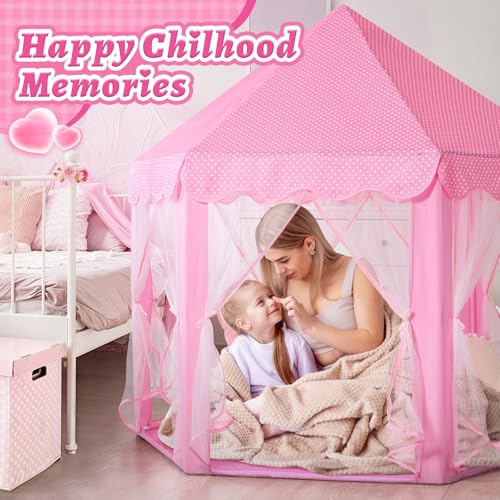 Monobeach Princess Tent Girls Large Playhouse with Star Lights L847553