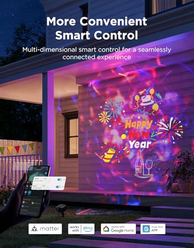 Govee Outdoor Decoration Projector Light, 20W LED Snowflake Projector, IP67 Waterproof I360365