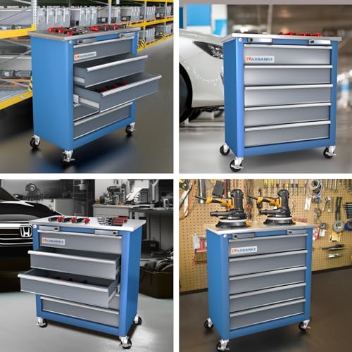 7-Drawer Rolling Toolbox with Lockable Wheels and Keyed Locking System J502595