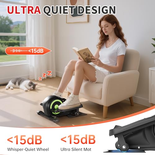 Under Desk Elliptical Machine, Electric Leg Exerciser for Seniors, 8 Resistance Levels A547