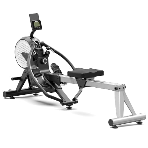 pooboo Rowing Machine for Home, Dual Wind & Magnetic Resistance, Foldable, 400 LB Capacity L3944