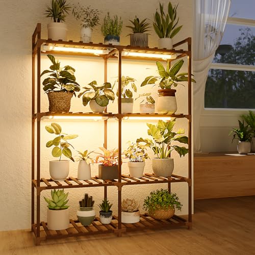 Bamworld Plant Stand Indoor Outdoor Wood Plant Rack 3 Tier Ladder D51744