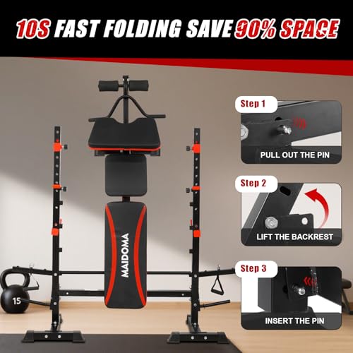 1500LBS 8-in-1 Olympic Weight Bench with Leg Extension & Preacher Curl A945